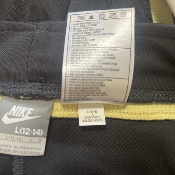 Nike Women’s Sz L Track Sweat Pants Gray W/ Yellow & White Stripes Straight Leg - Picture 10 of 11